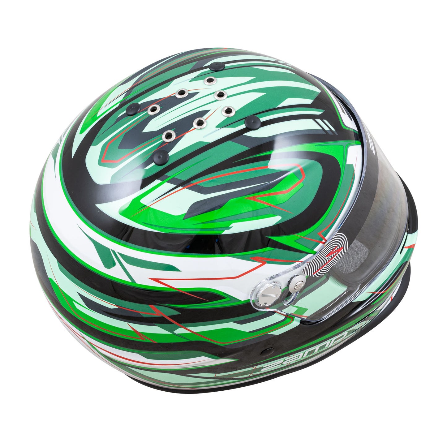 Zamp RZ-42Y Youth Snell CMR2016 Helmet Z21 Series Shield Black/Grn/Lt Grn 57cm