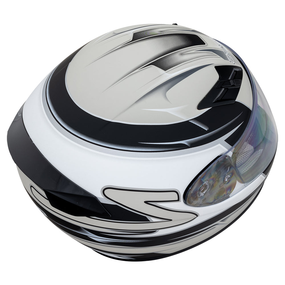 Zamp FS-9 SNELL M2020D / DOT Z19 Series Shield Graphic Silver/Blk Matte Small