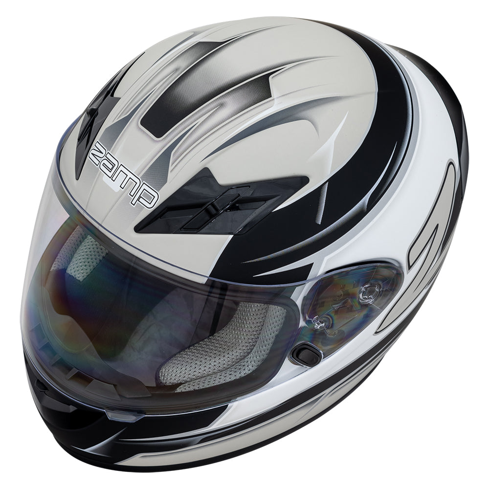 Zamp FS-9 SNELL M2020D / DOT Z19 Series Shield Graphic Silver/Blk Matte Small