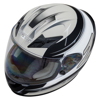 Zamp FS-9 SNELL M2020D / DOT Z19 Series Shield Graphic Silver/Blk Matte Small