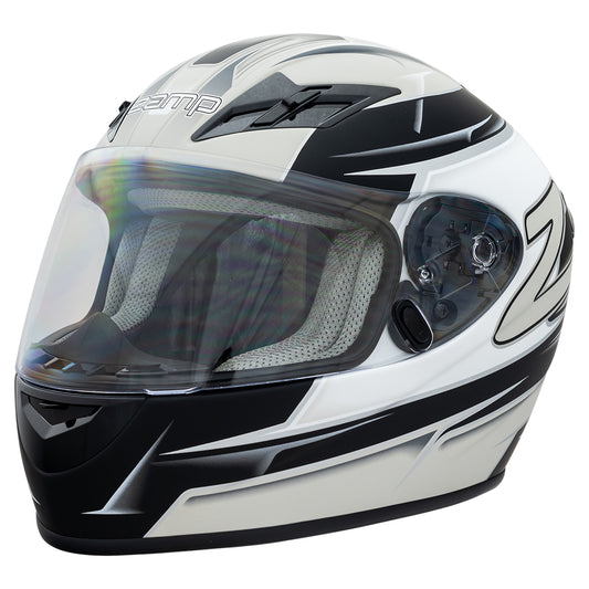 Zamp FS-9 SNELL M2020D / DOT Z19 Series Shield Graphic Silver/Blk Matte Medium
