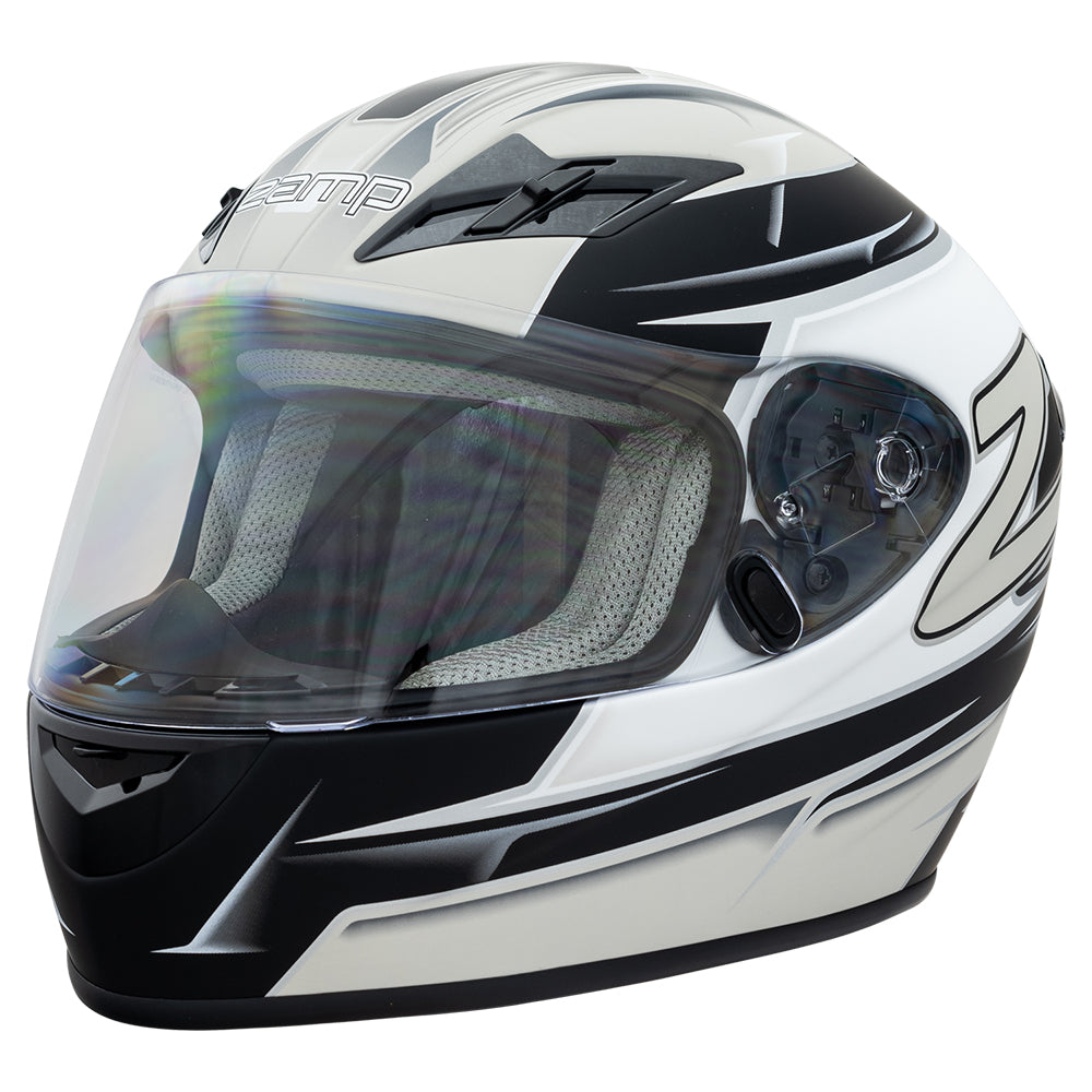 Zamp FS-9 SNELL M2020D / DOT Z19 Series Shield Graphic Silver/Blk Matte Small