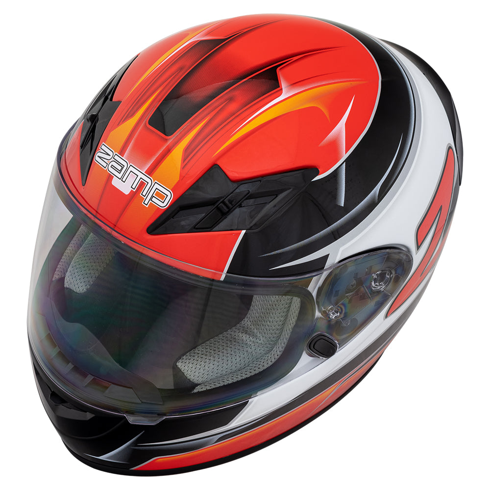 Zamp FS-9 SNELL M2020D / DOT Z19 Series Shield  Graphic Red/Black Small