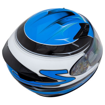 Zamp FS-9 SNELL M2020D / DOT Z19 Series Shield  Graphic Blue/Silver Medium