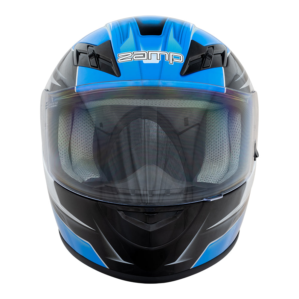 Zamp FS-9 SNELL M2020D / DOT Z19 Series Shield  Graphic Blue/Silver Medium