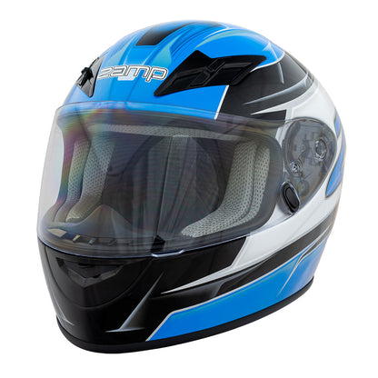 Zamp FS-9 SNELL M2020D / DOT Z19 Series Shield  Graphic Blue/Silver Small