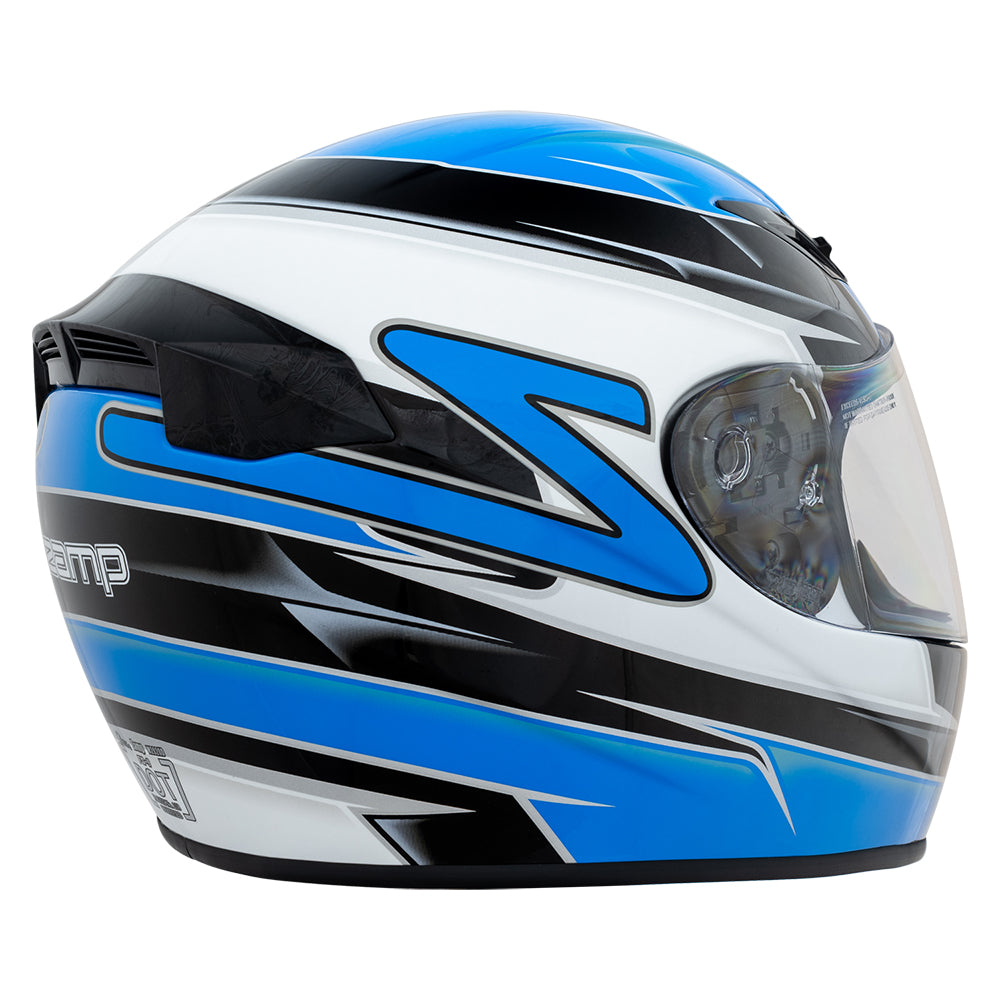 Zamp FS-9 SNELL M2020D / DOT Z19 Series Shield  Graphic Blue/Silver XSmall