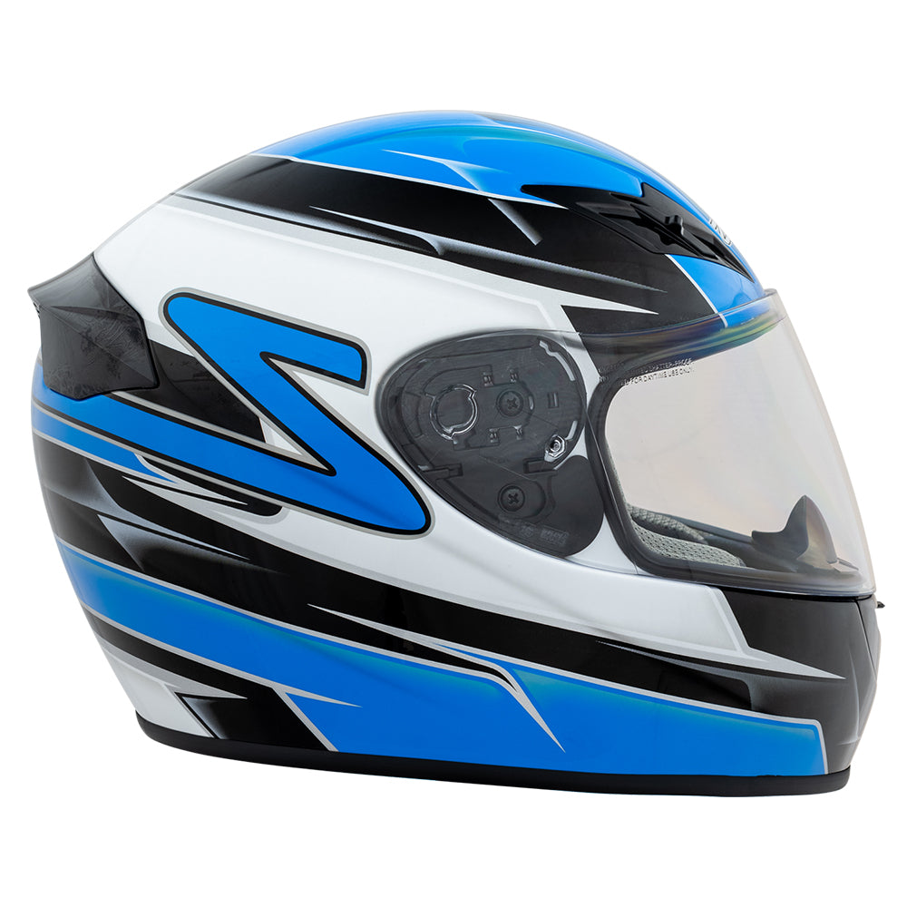 Zamp FS-9 SNELL M2020D / DOT Z19 Series Shield  Graphic Blue/Silver Small