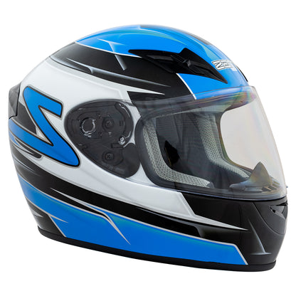 Zamp FS-9 SNELL M2020D / DOT Z19 Series Shield  Graphic Blue/Silver Medium