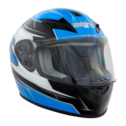 Zamp FS-9 SNELL M2020D / DOT Z19 Series Shield  Graphic Blue/Silver XSmall