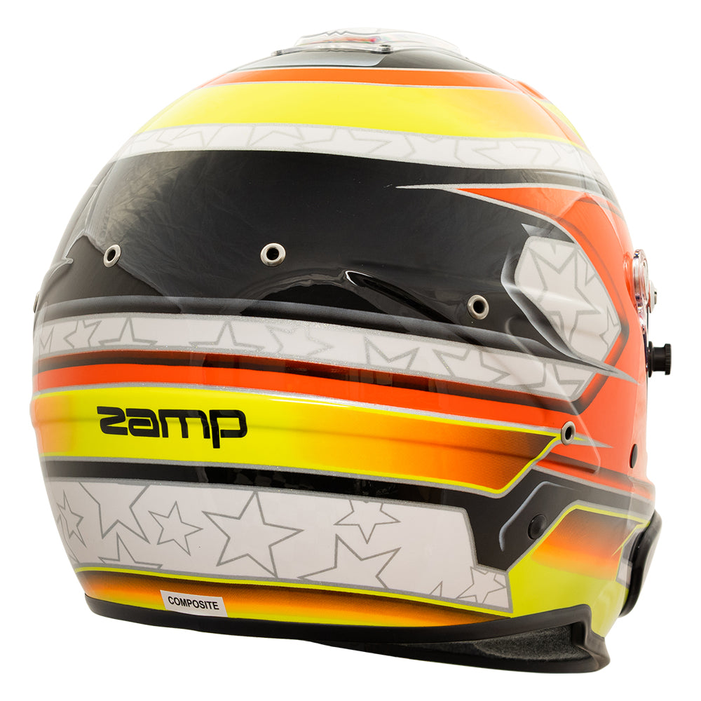 Zamp RZ-70E Switch SNELL SA2020/FIA8859-2015\nHelmet Z20 Series Shield  Org/Ylw Graphic Large