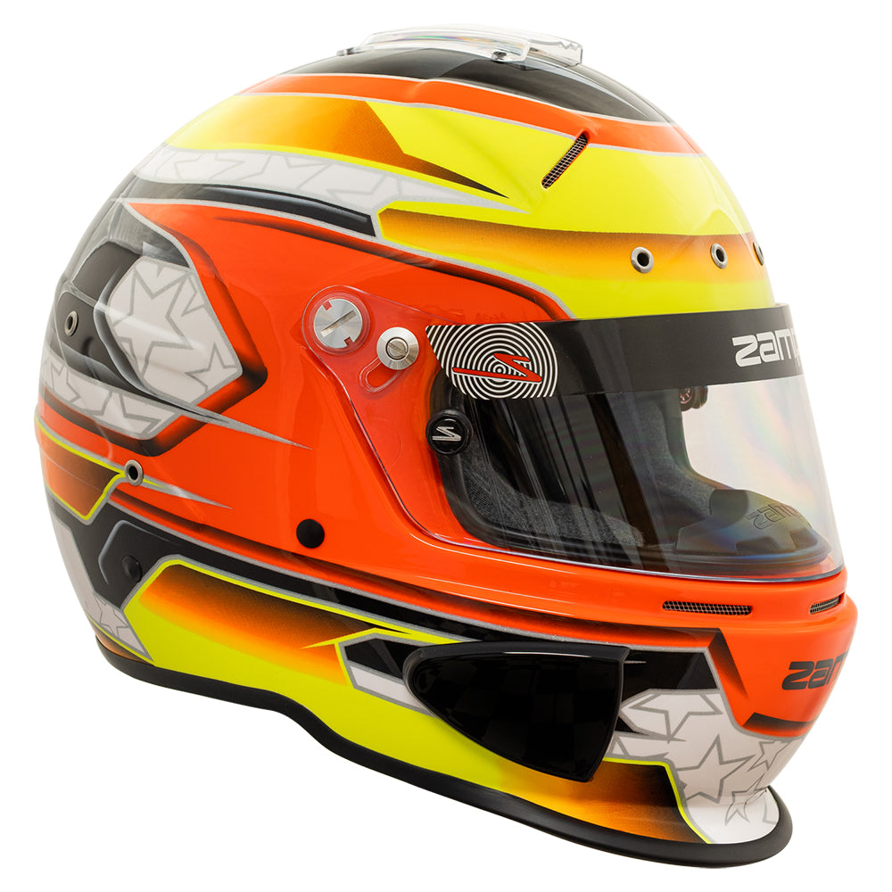 Zamp RZ-70E Switch SNELL SA2020/FIA8859-2015\nHelmet Z20 Series Shield  Org/Ylw Graphic Small