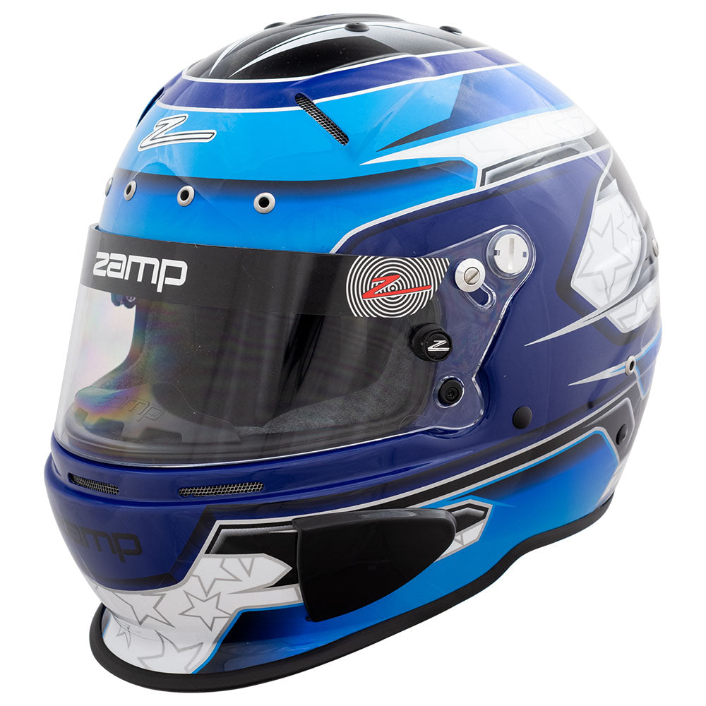 Zamp RZ-70E Switch SNELL SA2020/FIA8859-2015 Helmet Z20 Series Shield  Blu/Lt. Blu Graphic Small