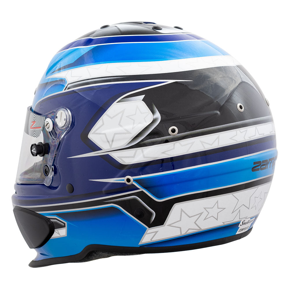 Zamp RZ-70E Switch SNELL SA2020/FIA8859-2015 Helmet Z20 Series Shield  Blu/Lt. Blu Graphic Large