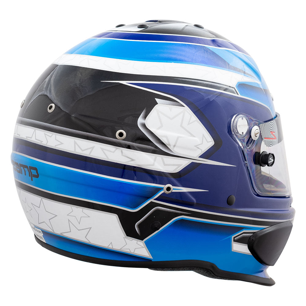 Zamp RZ-70E Switch SNELL SA2020/FIA8859-2015 Helmet Z20 Series Shield  Blu/Lt. Blu Graphic Large