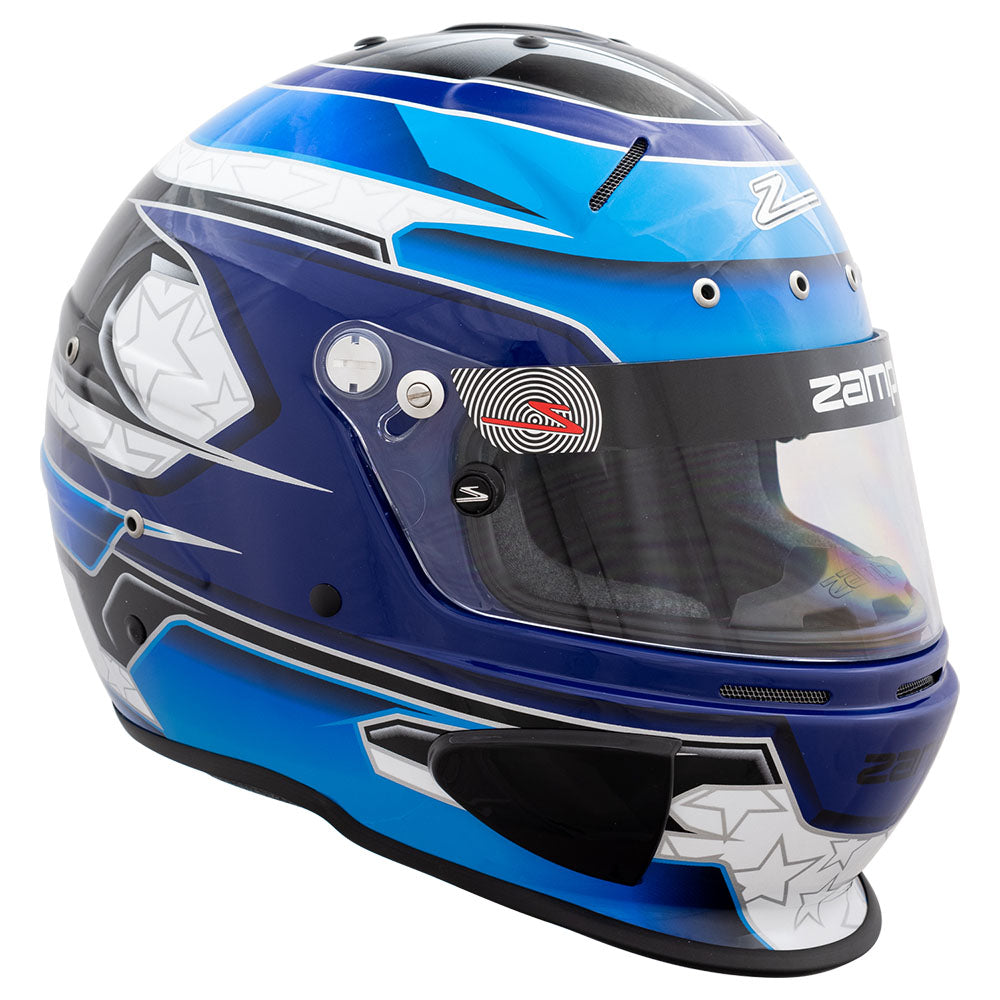 Zamp RZ-70E Switch SNELL SA2020/FIA8859-2015 Helmet Z20 Series Shield  Blu/Lt. Blu Graphic X-Small