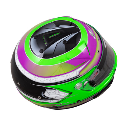 Zamp RZ-70E Switch SNELL SA2020/FIA8859-2015 Helmet Z20 Series Shield  Grn/Purp Graphic Medium