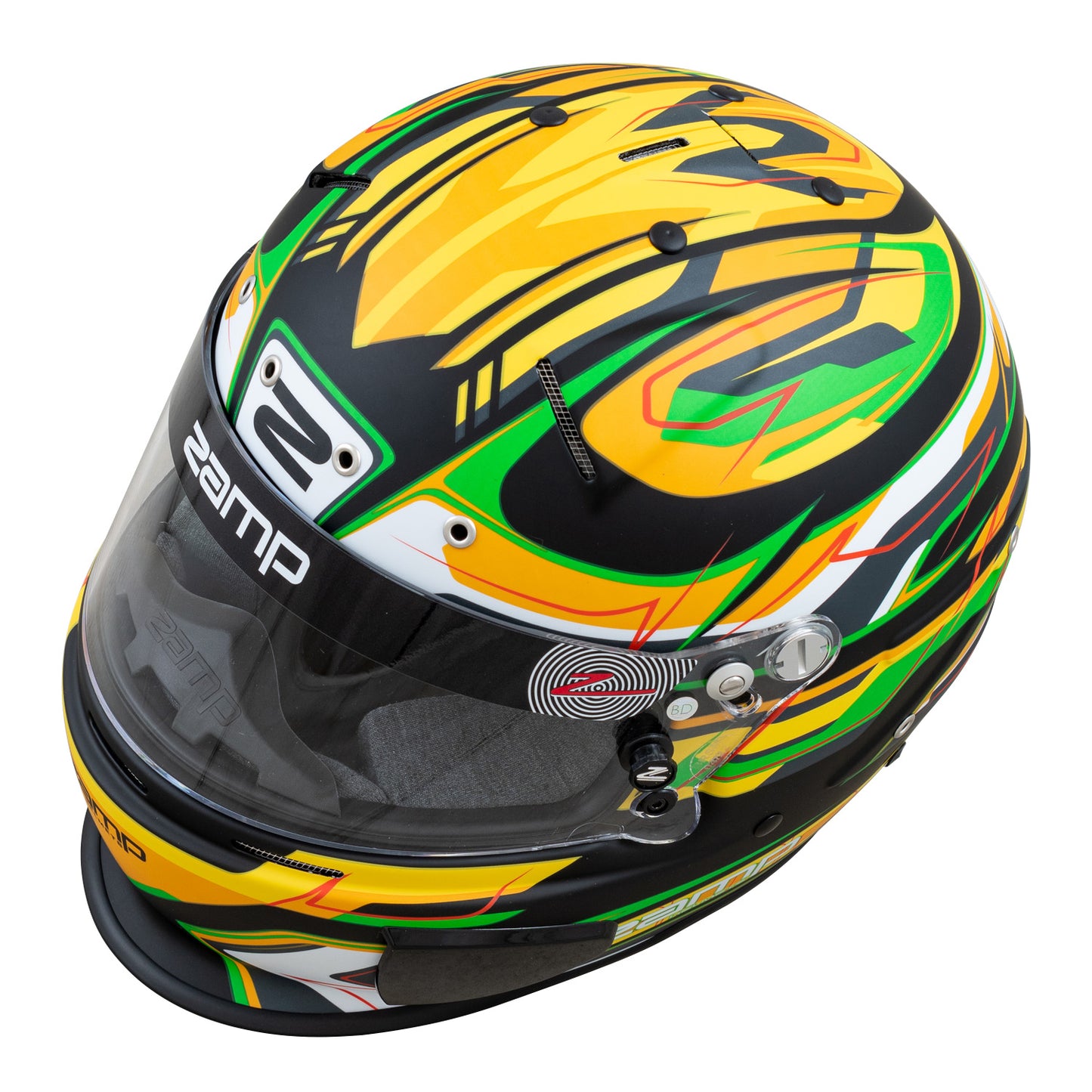 Zamp RZ-70E Switch SNELL SA2020/FIA8859-2015 Helmet Z20 Series Shield  Matte Grn/Blk/ Graphic X-Small