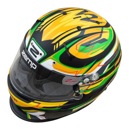 Zamp RZ-70E Switch SNELL SA2020/FIA8859-2015 Helmet Z20 Series Shield  Matte Grn/Blk/ Graphic X-Small