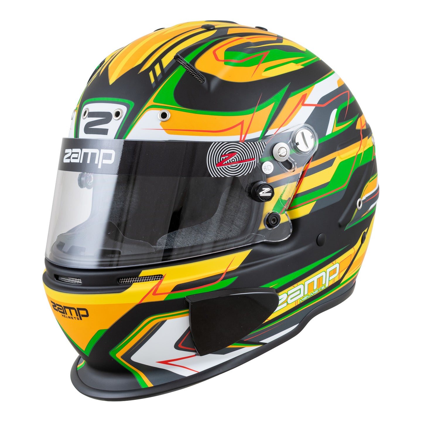 Zamp RZ-70E Switch SNELL SA2020/FIA8859-2015 Helmet Z20 Series Shield  Matte Grn/Blk/ Graphic X-Small