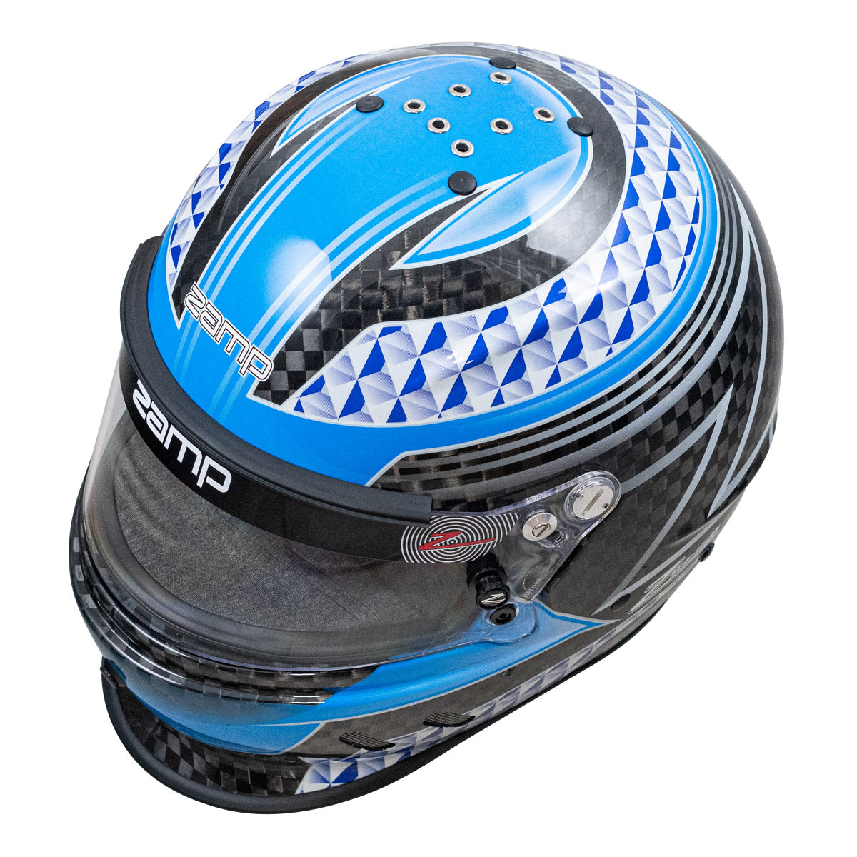 Zamp RZ-65D  Carbon SNELL SA2020 Flo Blue /Gray Small