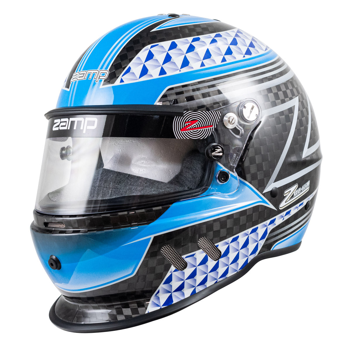 Zamp RZ-65D  Carbon SNELL SA2020 Flo Blue /Gray Small