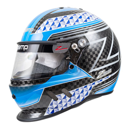 Zamp RZ-65D  Carbon SNELL SA2020 Flo Blue /Gray X-Large