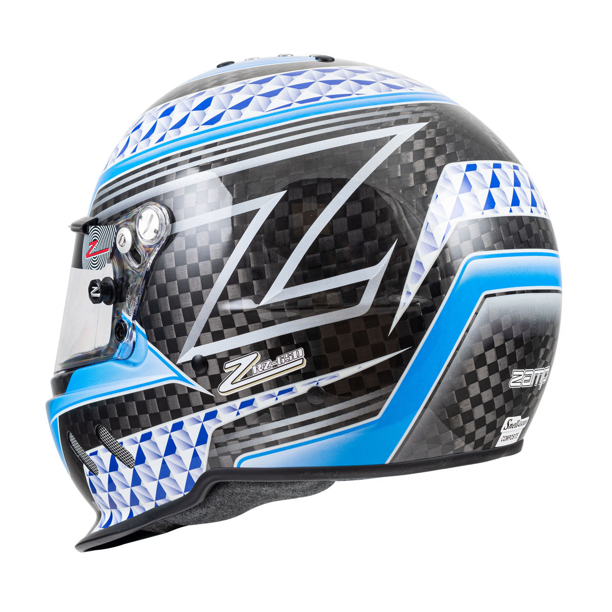 Zamp RZ-65D  Carbon SNELL SA2020 Flo Blue /Gray Large