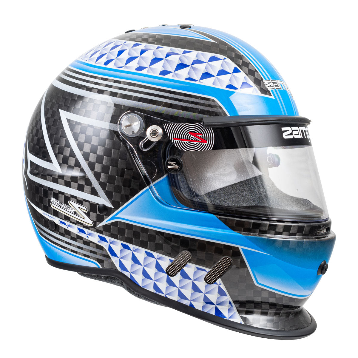 Zamp RZ-65D  Carbon SNELL SA2020 Flo Blue /Gray Small