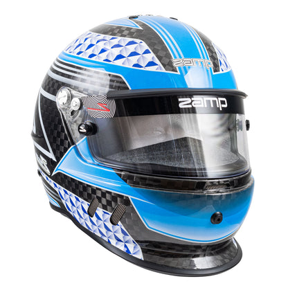 Zamp RZ-65D  Carbon SNELL SA2020 Flo Blue /Gray X-Large