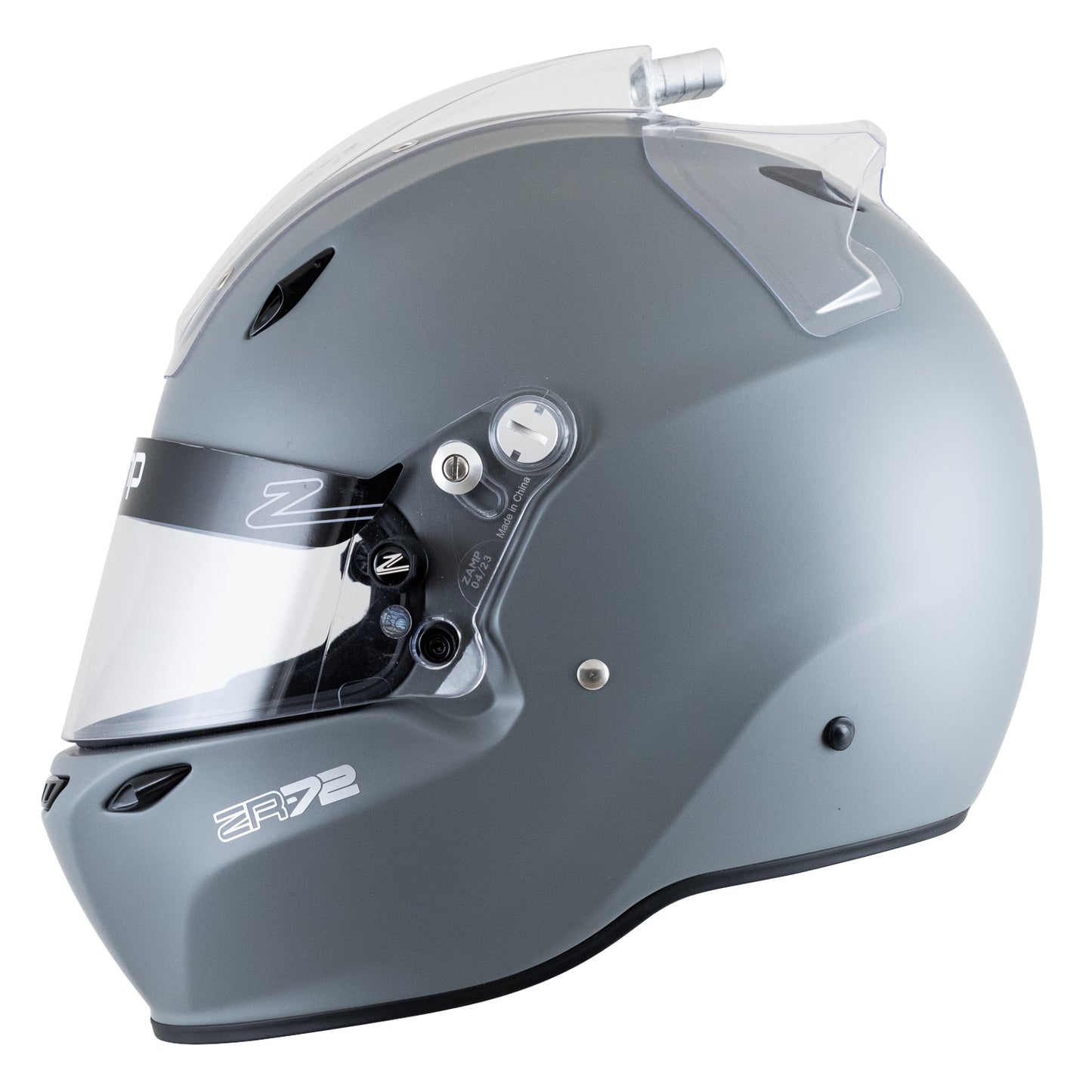 Zamp ZR-72 Made in Italy Snell SA2020/FIA8859-2015 Helmet Matte Gray Medium Z-24 Anti-Fog Clear Shield