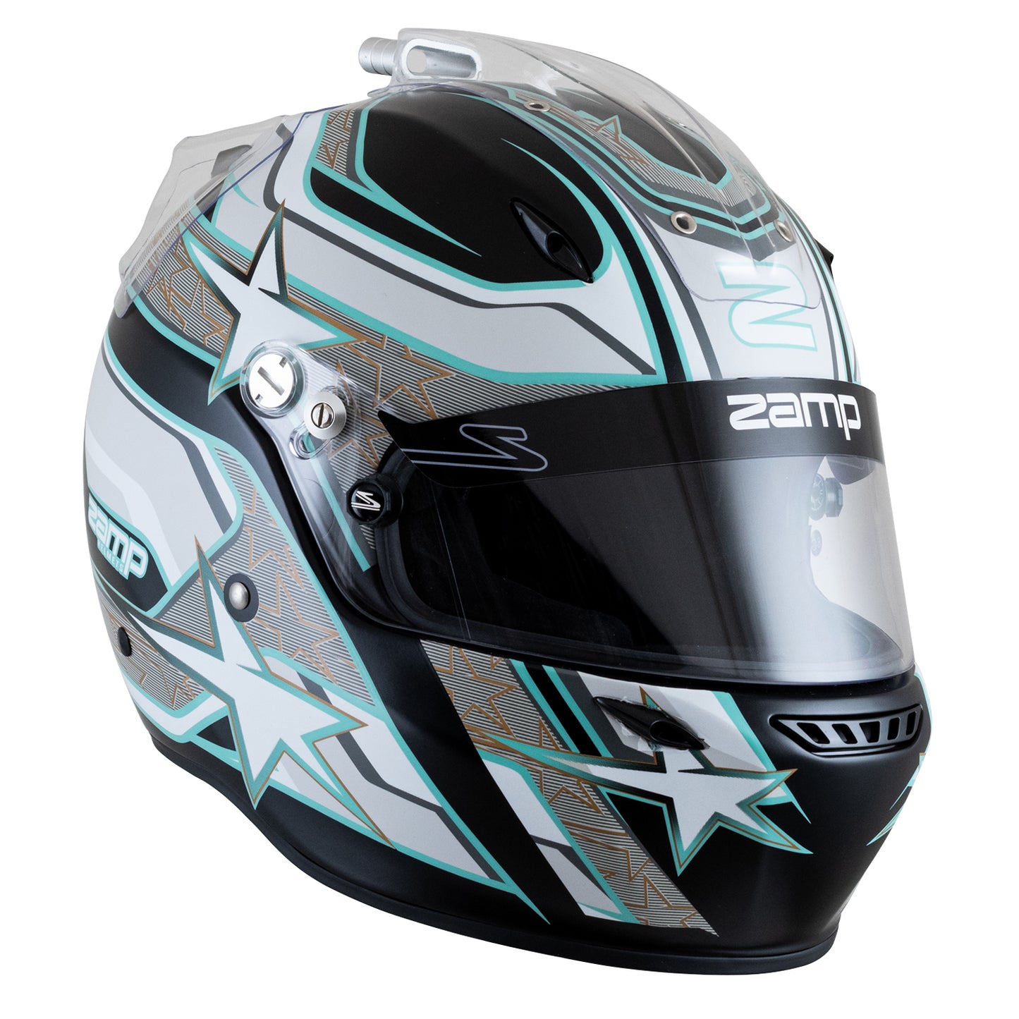 Zamp ZR-72 Made in Italy Snell SA2020/FIA8859-2015 Helmet Blk/Gry/Lt Gry Medium Z-24 Anti-Fog Clear Shield