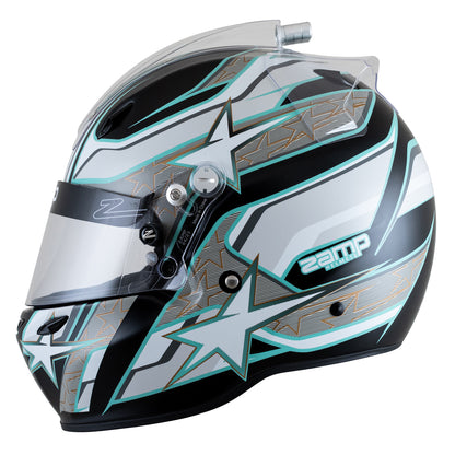 Zamp ZR-72 Made in Italy Snell SA2020/FIA8859-2015 Helmet Blk/Gry/Lt Gry X-Large Z-24 Anti-Fog Clear Shield