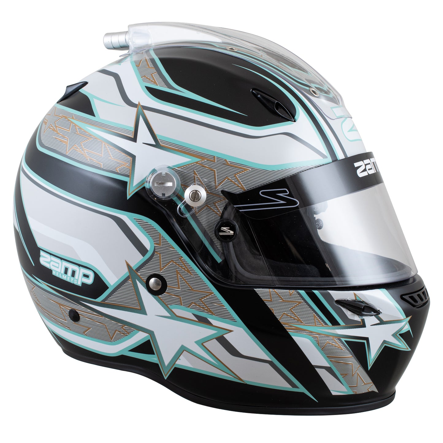 Zamp ZR-72 Made in Italy Snell SA2020/FIA8859-2015 Helmet Blk/Gry/Lt Gry Medium Z-24 Anti-Fog Clear Shield