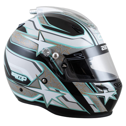 Zamp ZR-72 Made in Italy Snell SA2020/FIA8859-2015 Helmet Blk/Gry/Lt Gry Medium Z-24 Anti-Fog Clear Shield