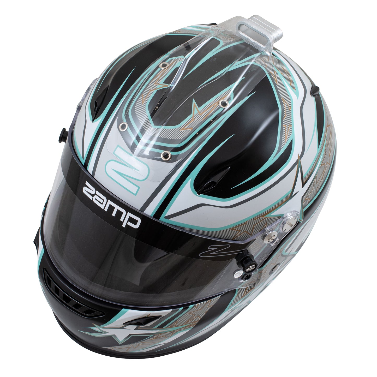 Zamp ZR-72 Made in Italy Snell SA2020/FIA8859-2015 Helmet Blk/Gry/Lt Gry XX-Large Z-24 Anti-Fog Clear Shield