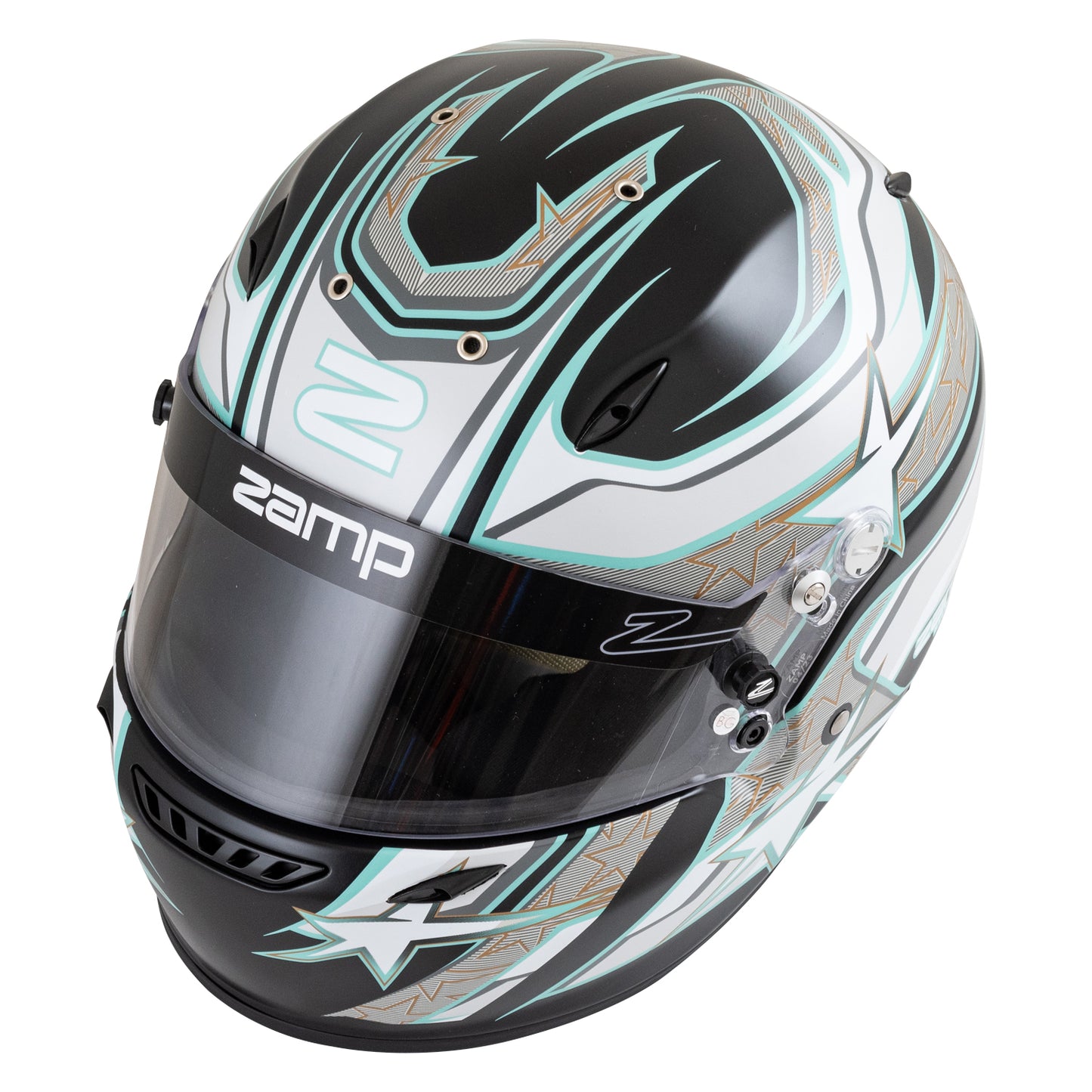 Zamp ZR-72 Made in Italy Snell SA2020/FIA8859-2015 Helmet Blk/Gry/Lt Gry Medium Z-24 Anti-Fog Clear Shield