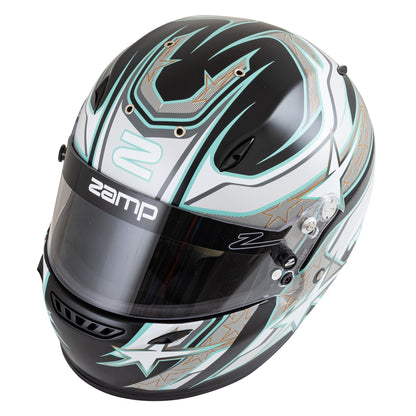 Zamp ZR-72 Made in Italy Snell SA2020/FIA8859-2015 Helmet Blk/Gry/Lt Gry Medium Z-24 Anti-Fog Clear Shield
