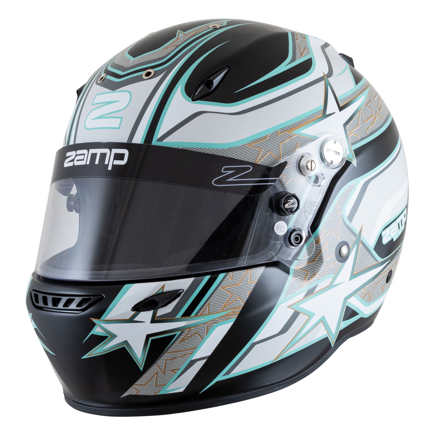Zamp ZR-72 Made in Italy Snell SA2020/FIA8859-2015 Helmet Blk/Gry/Lt Gry XX-Large Z-24 Anti-Fog Clear Shield