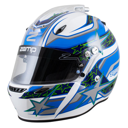 Zamp ZR-72 Made in Italy Snell SA2020/FIA8859-2015 Helmet White/Blu/Lt Blue Medium Z-24 Anti-Fog Clear Shield