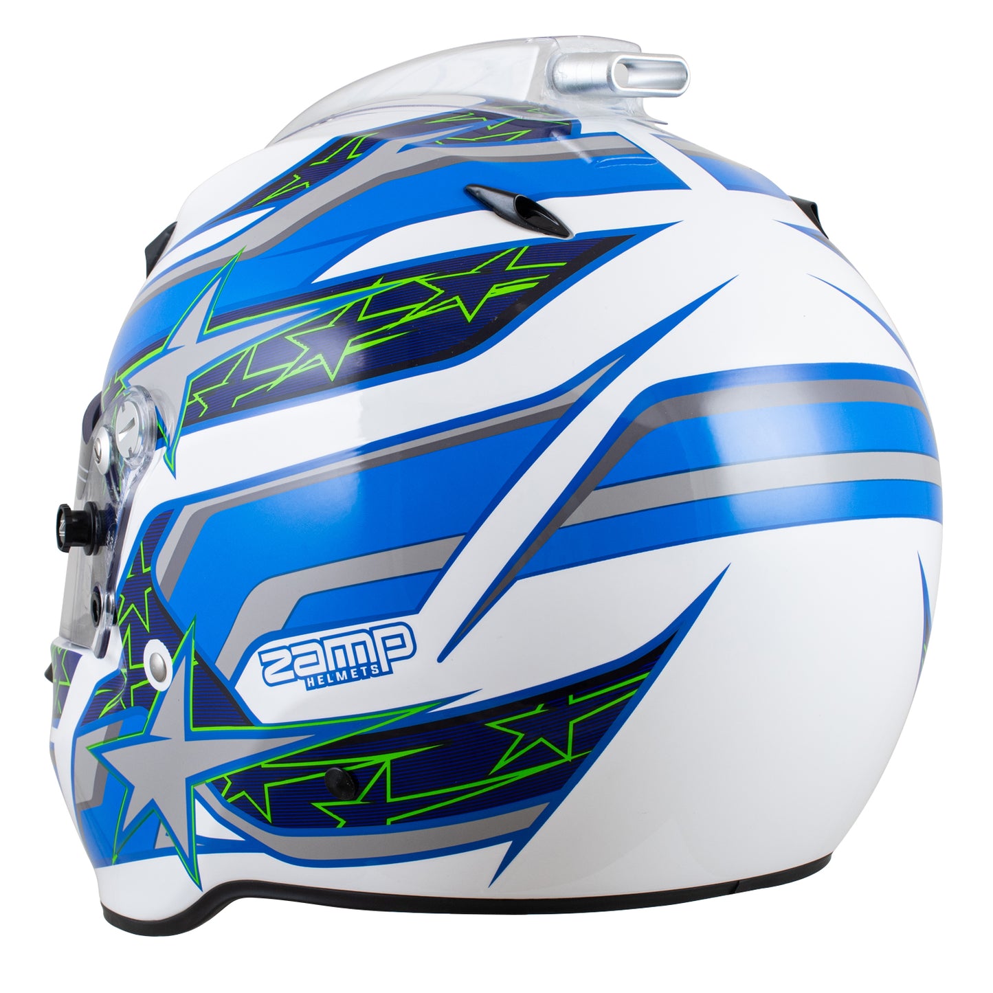 Zamp ZR-72 Made in Italy Snell SA2020/FIA8859-2015 Helmet White/Blu/Lt Blue Medium Z-24 Anti-Fog Clear Shield