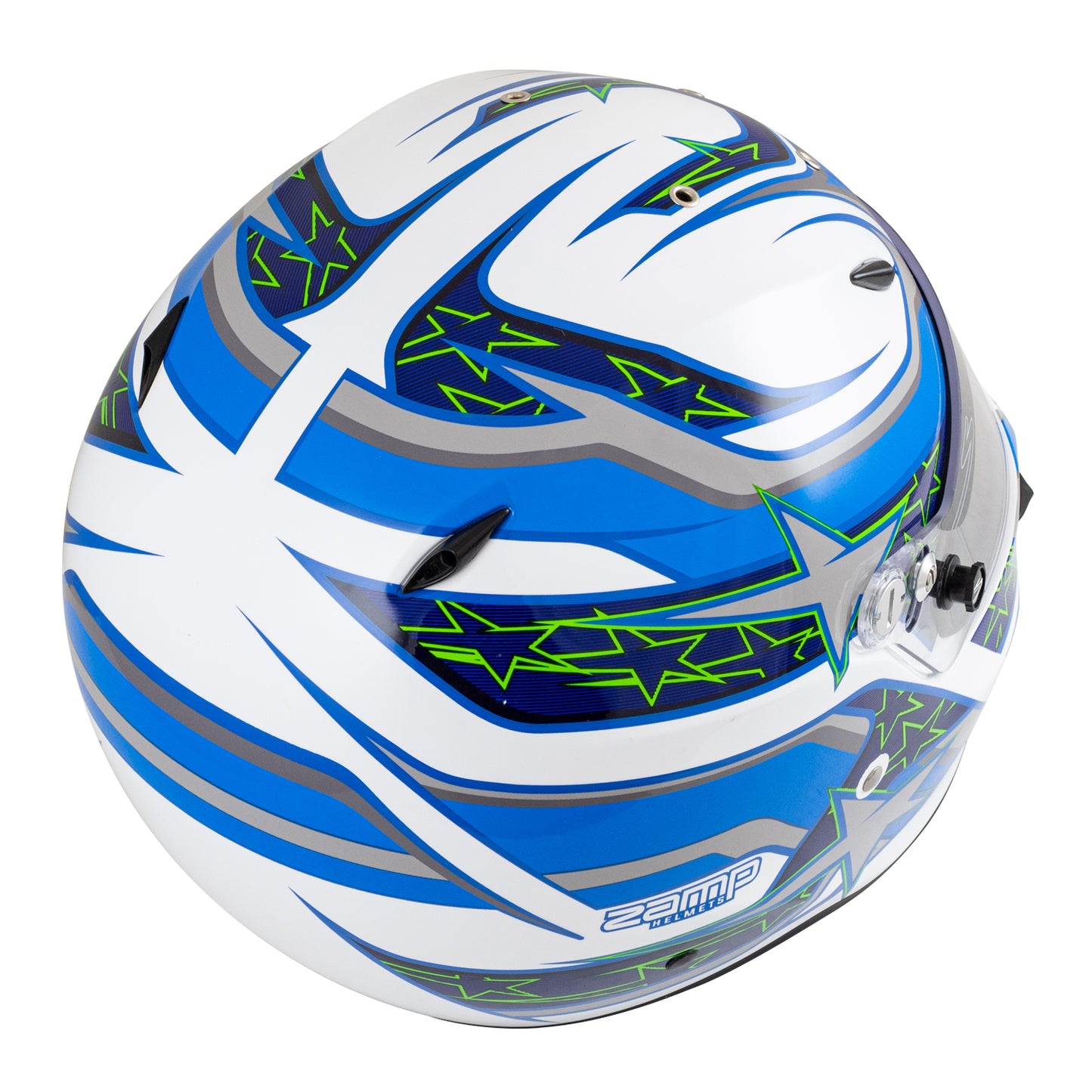 Zamp ZR-72 Made in Italy Snell SA2020/FIA8859-2015 Helmet White/Blu/Lt Blue Medium Z-24 Anti-Fog Clear Shield