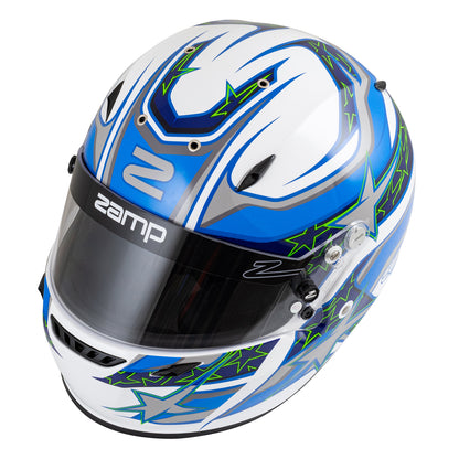 Zamp ZR-72 Made in Italy Snell SA2020/FIA8859-2015 Helmet White/Blu/Lt Blue Medium Z-24 Anti-Fog Clear Shield