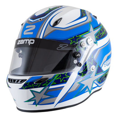 Zamp ZR-72 Made in Italy Snell SA2020/FIA8859-2015 Helmet White/Blu/Lt Blue Medium Z-24 Anti-Fog Clear Shield