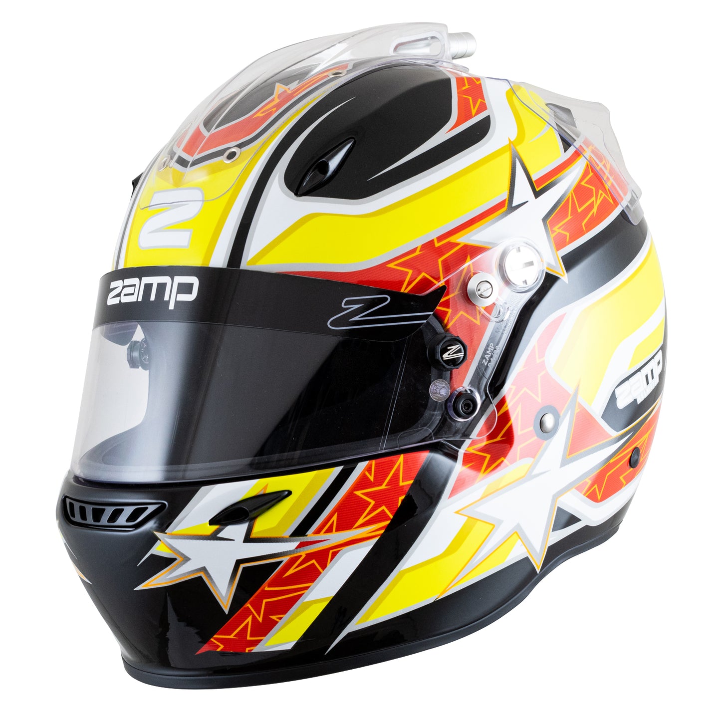Zamp ZR-72 Made in Italy Snell SA2020/FIA8859-2015 Helmet Blk/Yel/Org 3X-Large Z-24 Anti-Fog Clear Shield