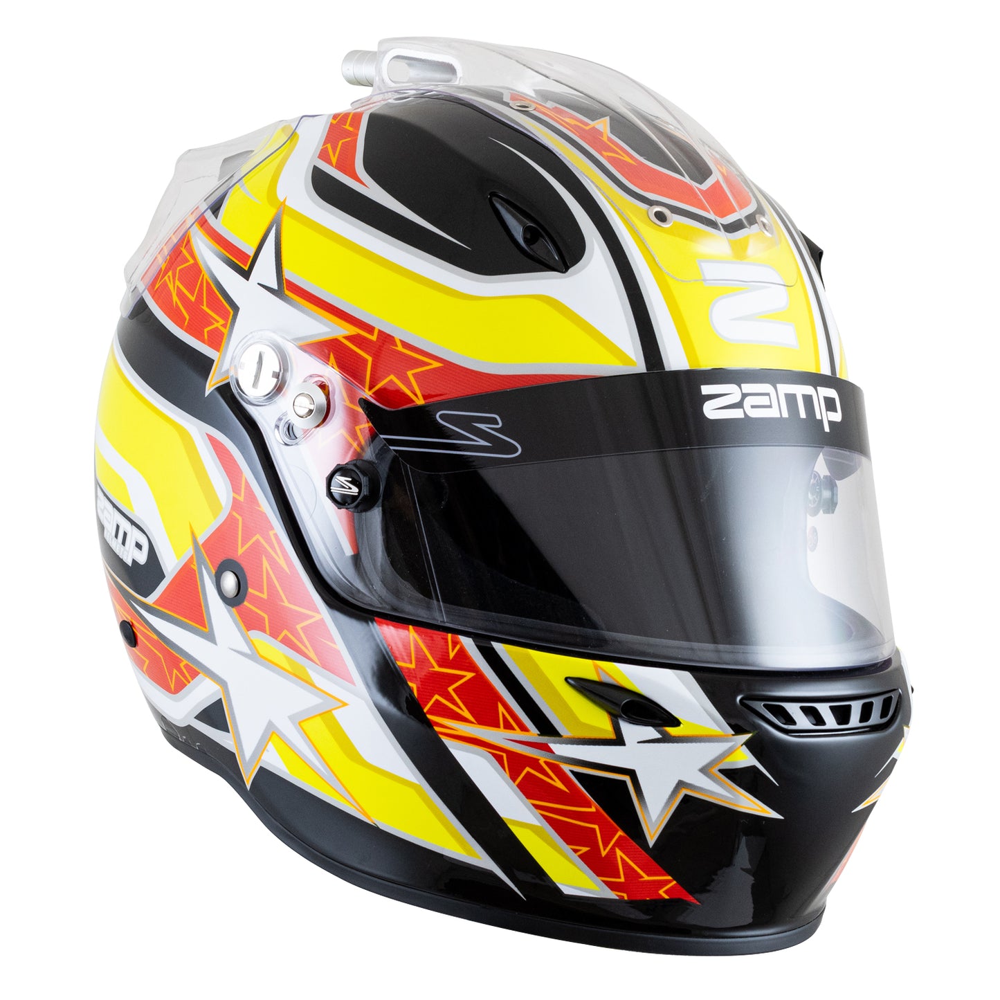 Zamp ZR-72 Made in Italy Snell SA2020/FIA8859-2015 Helmet Blk/Yel/Org X-Small Z-24 Anti-Fog Clear Shield
