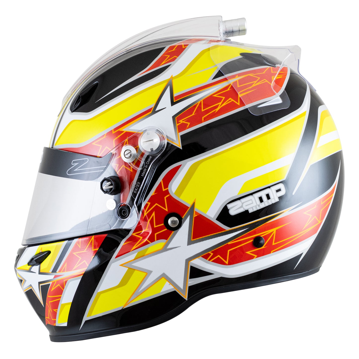 Zamp ZR-72 Made in Italy Snell SA2020/FIA8859-2015 Helmet Blk/Yel/Org XX-Large Z-24 Anti-Fog Clear Shield