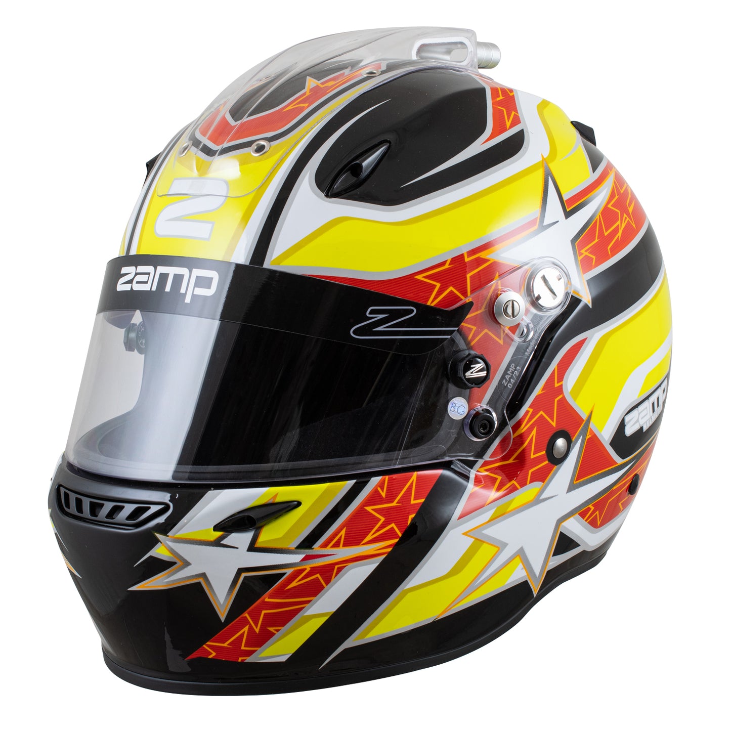 Zamp ZR-72 Made in Italy Snell SA2020/FIA8859-2015 Helmet Blk/Yel/Org X-Small Z-24 Anti-Fog Clear Shield