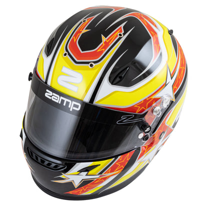 Zamp ZR-72 Made in Italy Snell SA2020/FIA8859-2015 Helmet Blk/Yel/Org XX-Large Z-24 Anti-Fog Clear Shield