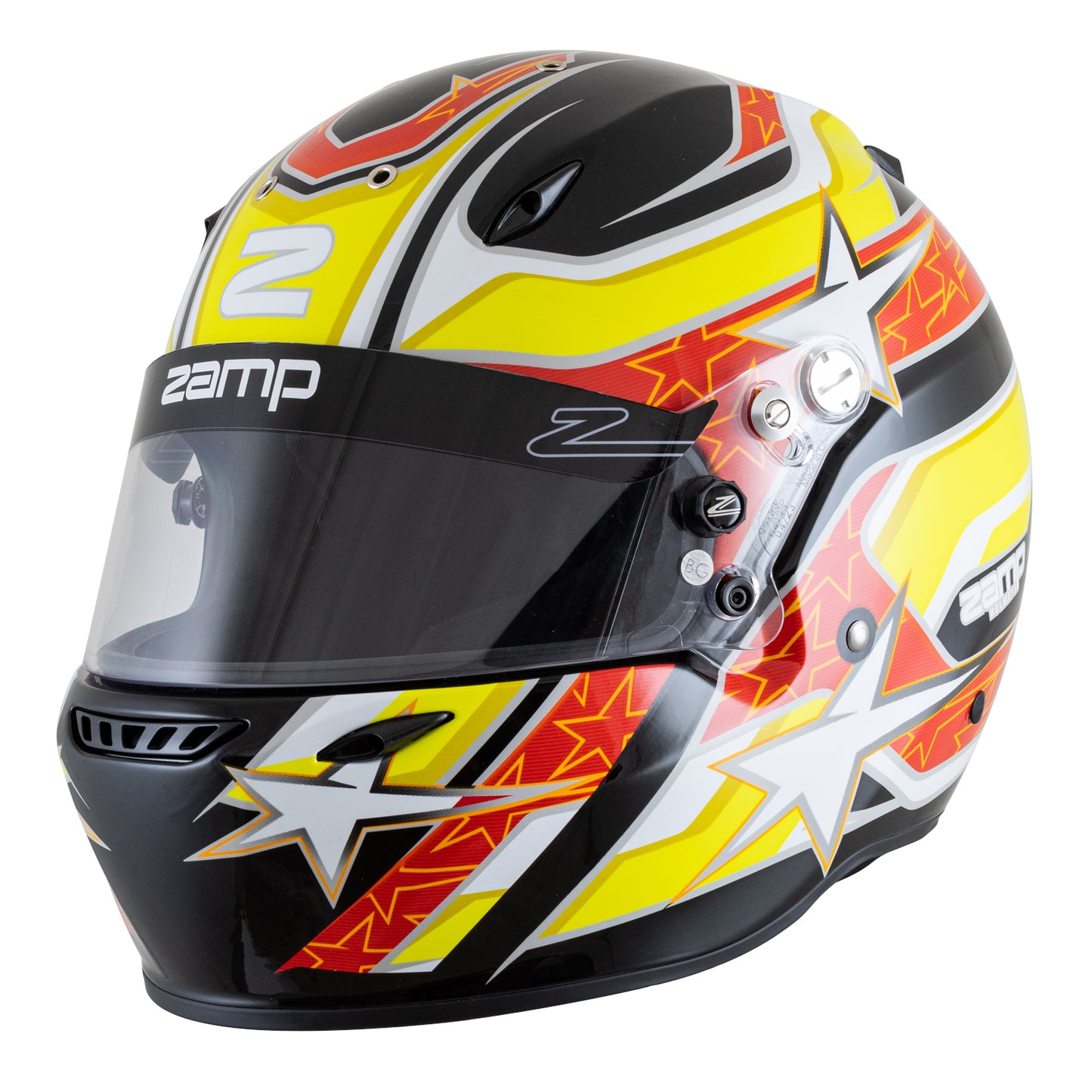 Zamp ZR-72 Made in Italy Snell SA2020/FIA8859-2015 Helmet Blk/Yel/Org X-Small Z-24 Anti-Fog Clear Shield